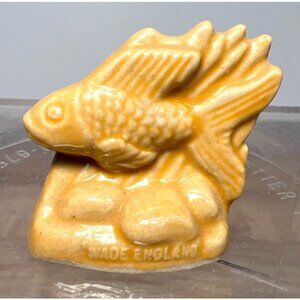 Vintage  Wade Red Rose Tea Yellow Ceramic Fish Figurine Made In England